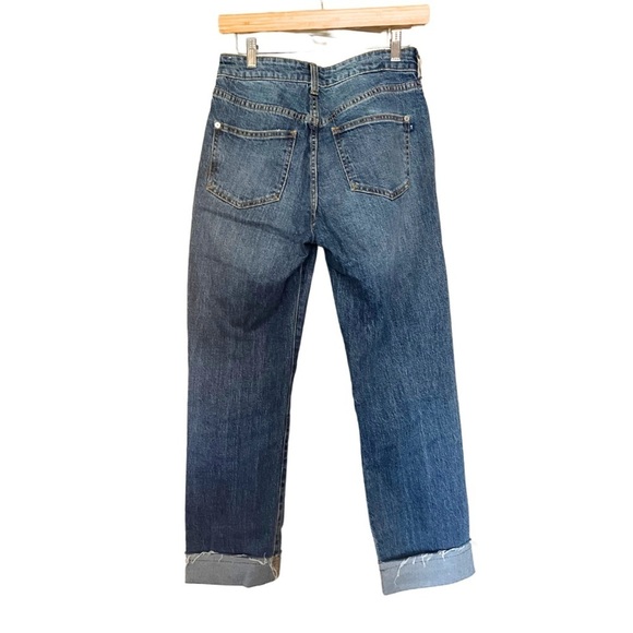 Anthropologie Pilcro The Vintage Straight Mid Rise Raw Hem Jeans. Size 26 - Picture 4 of 7